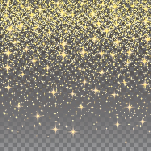 Vector abstracte achtergrond met het effect van gouden glanzende sprankelende deeltjes gouden luxe textuur met vallende gouden korrels