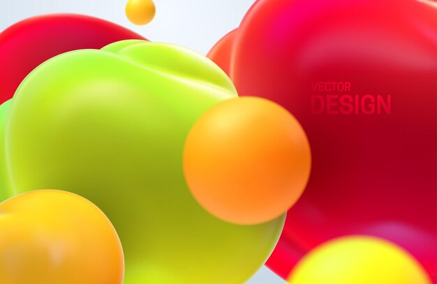 Abstracte achtergrond met kleurrijke vloeiende doorschijnende bubbels