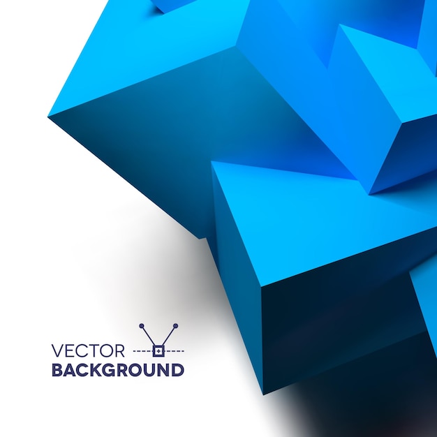 Abstracte achtergrond met overlappende blauwe kubussen
