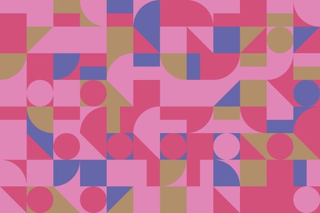 Abstracte achtergrond met retro geometrisch patroon. Bauhaus-patroon met basisvormen in vierkant raster
