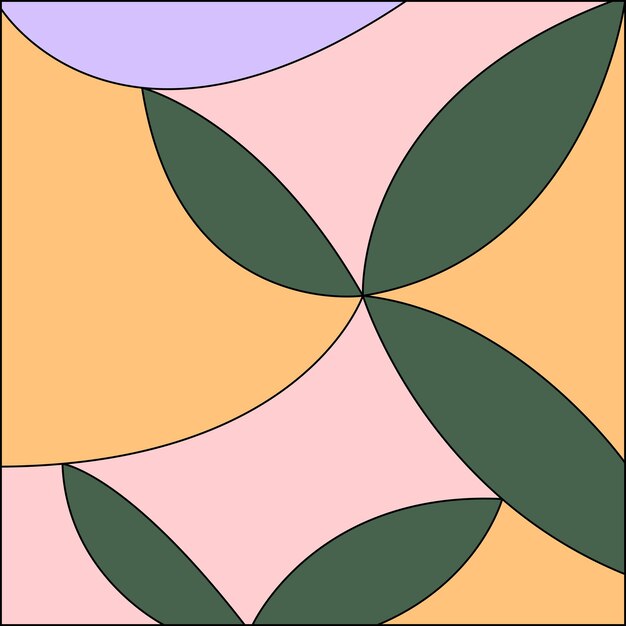 Abstracte achtergrond met ronde geometrische vormen vlakke stijl vectorillustratie