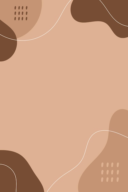 Abstracte achtergrond met vlekken en lijnen in beige koffiekleuren Platte vectorillustratie