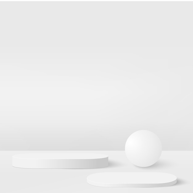 Abstracte achtergrond met witte kleuren geometrische podia