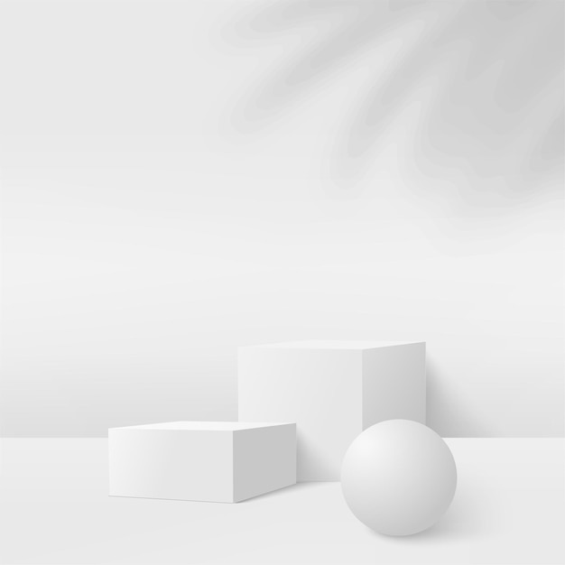 Abstracte achtergrond met witte kleuren geometrische podia