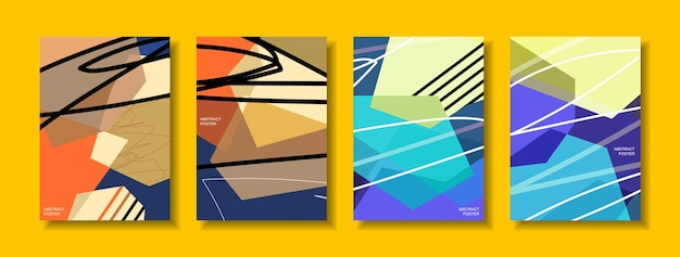 Vector abstracte achtergrond poster stijl moderne en cover sjabloon kleurrijke vorm