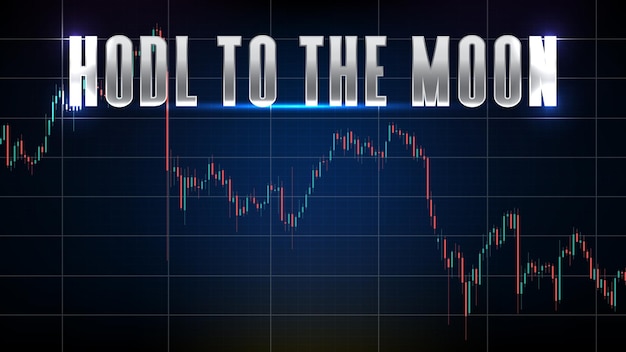 Abstracte achtergrond van crupto valuta markt hodl of vasthouden aan de maan en technische analyse grafiek grafiek