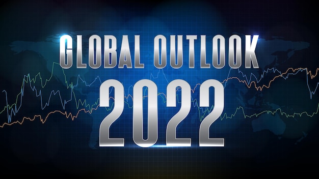 Abstracte achtergrond van futuristische technologie global outlook 2022