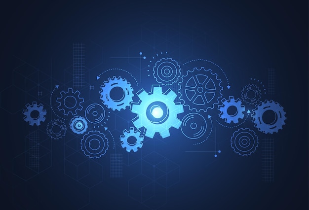 Abstracte achtergrond van het tandwielmechanisme Machinetechnologie Vectorillustratie