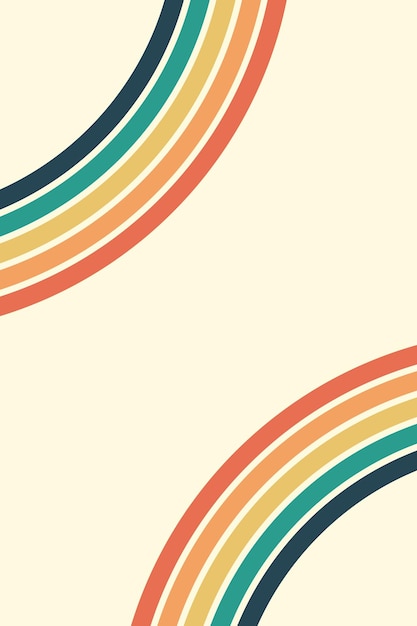 Abstracte achtergrond van regenboog hip golvend lijnontwerp in jaren 1970 Hippie Retro stijl Vector patroon r