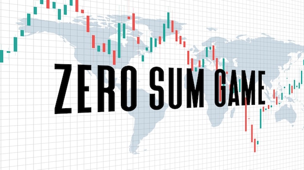 Abstracte achtergrond van zero sum game beurs op witte background