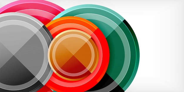 Abstracte achtergrond veelkleurige cirkels trendy minimale geometrische ontwerp vector illustratie