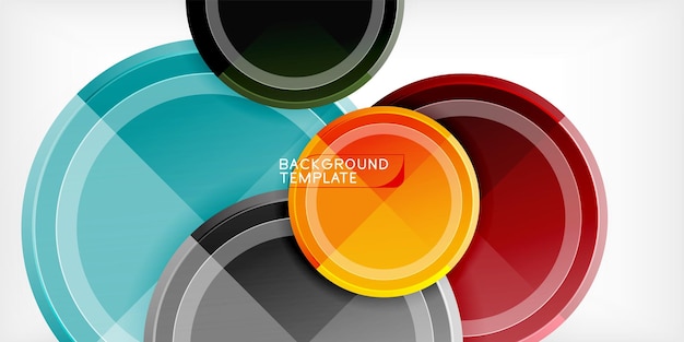 Abstracte achtergrond veelkleurige cirkels trendy minimale geometrische ontwerp vector illustratie