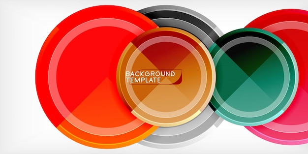 Abstracte achtergrond veelkleurige cirkels trendy minimale geometrische ontwerp vector illustratie