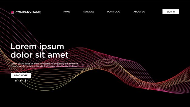 Abstracte achtergrond website bestemmingspagina sjabloon voor websites of apps Modern design abstracte vector stijl lijn en deeltjes gebogen golvende lijn gladde streep vector vectorillustratie