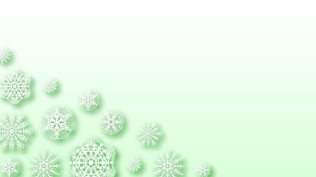 Abstracte Achtergrond Winter Sneeuwvlokken Met Schaduwen Vector Design Stijl Sjabloon Papier Cut