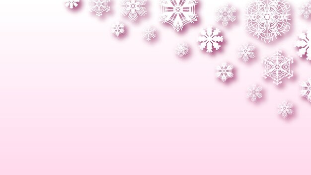 Abstracte Achtergrond Winter Sneeuwvlokken Met Schaduwen Vector Design Stijl Sjabloon Papier Cut