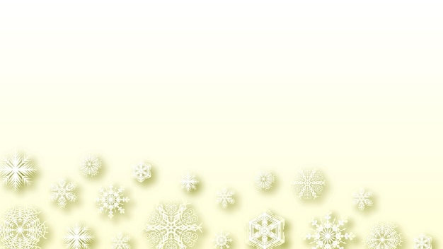 Abstracte Achtergrond Winter Sneeuwvlokken Met Schaduwen Vector Design Stijl Sjabloon Papier Cut
