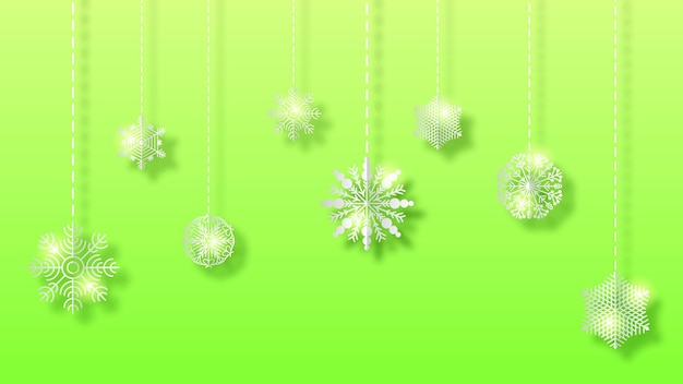 Abstracte achtergrond Wintersneeuwvlokken met schaduwen Vector ontwerpstijlsjabloon