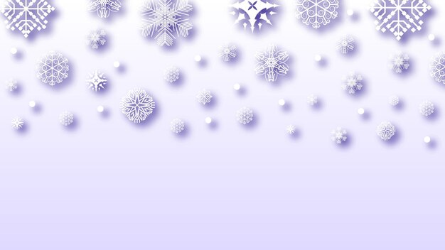 Abstracte achtergrond Wintersneeuwvlokken met schaduwen Vector ontwerpstijlsjabloon