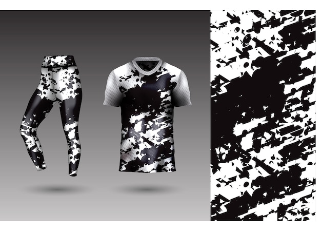 Abstracte achtergrondstijl voor sportleggings en -t-shirts