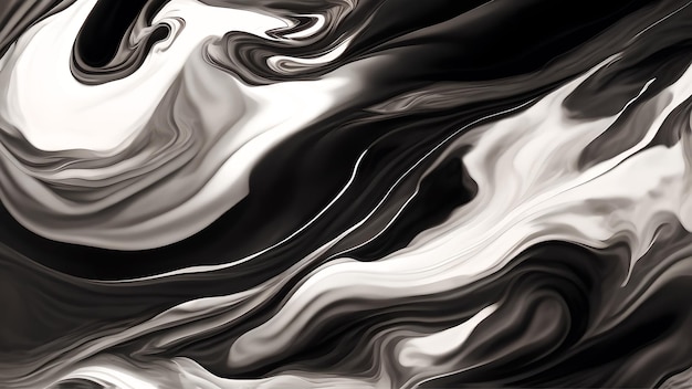 Abstracte acryl vloeibare golf zwart-wit patroon vectorillustratie
