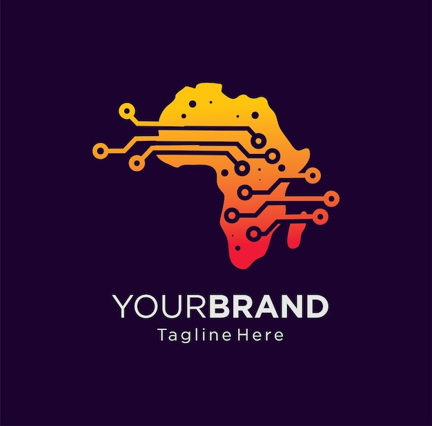 Abstracte Afrika Tech Logo Vector Design Illustratie