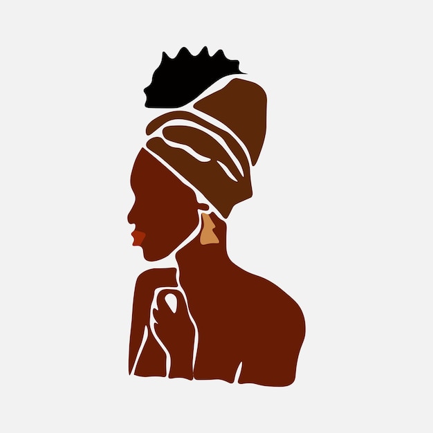 Abstracte Afrikaanse vrouw in elegante lijn kunststijl vector