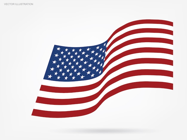 Abstracte Amerikaanse vlag op witte achtergrond.