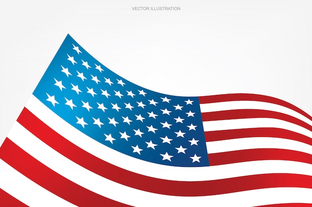 Abstracte amerikaanse vlag op witte achtergrond.