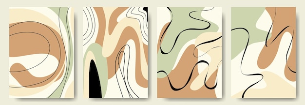 Abstracte backgrounds.minimal trendy stijl. verschillende vormen zetten ontwerpsjablonen op.