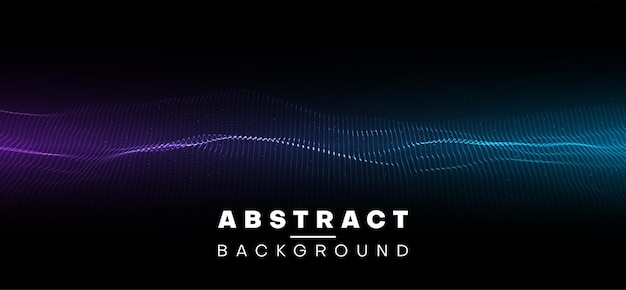 Vector abstracte banner met neon digitaal blauw en paars golvend patroon
