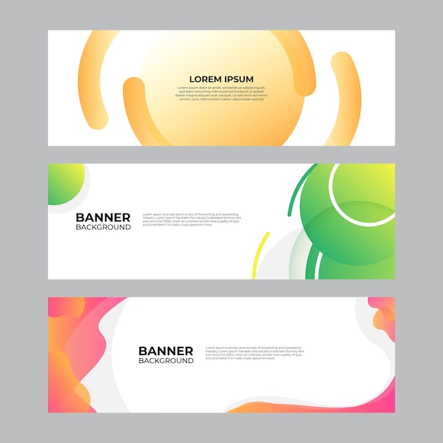 Abstracte banner ontwerp websjabloon set. horizontale koptekst webbanner. vector abstract grafisch ontwerp banner patroon achtergrond sjabloon.