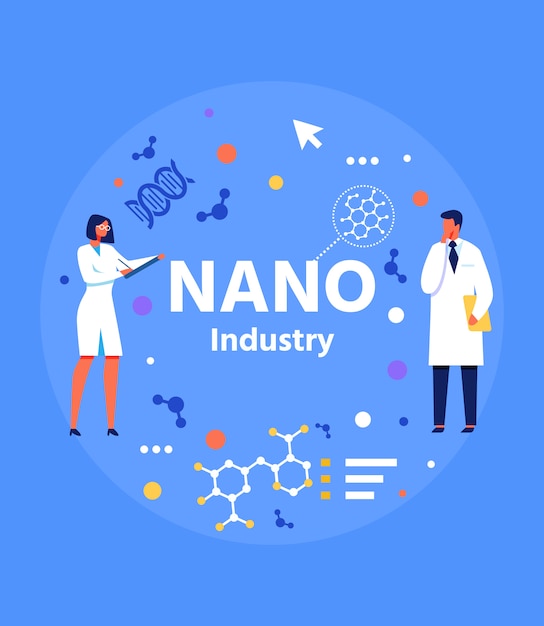 Abstracte banner voor nano-industrie presentatie