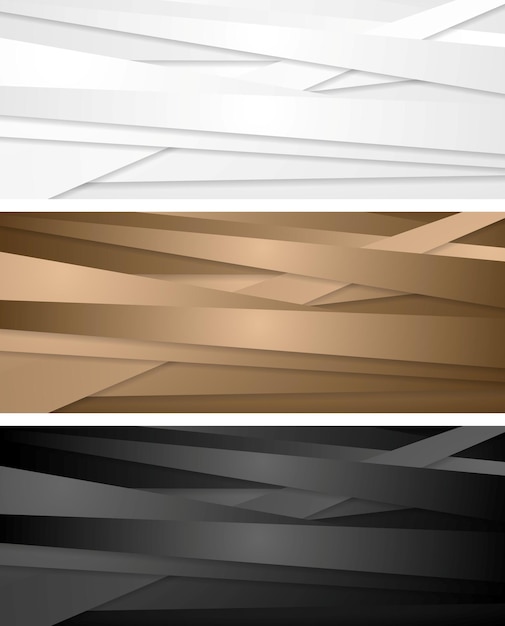 Abstracte bedrijfsbanners met strepen. vector ontwerp