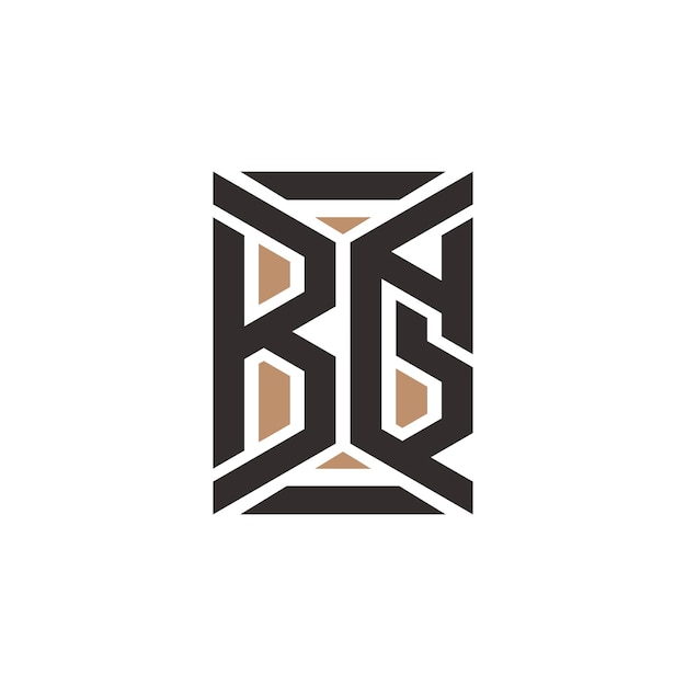 Abstracte beginletter BG of GB-logo in bruine kleur geïsoleerd op witte achtergrond