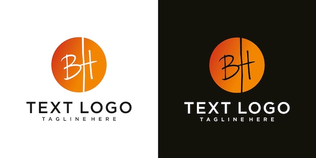 abstracte beginletter bh logo ontwerpsjabloontechnologie pictogrammen voor zaken van luxegradiënt