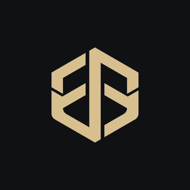 Abstracte beginletter G of GG-logo in gouden kleur geïsoleerd op zwarte achtergrond