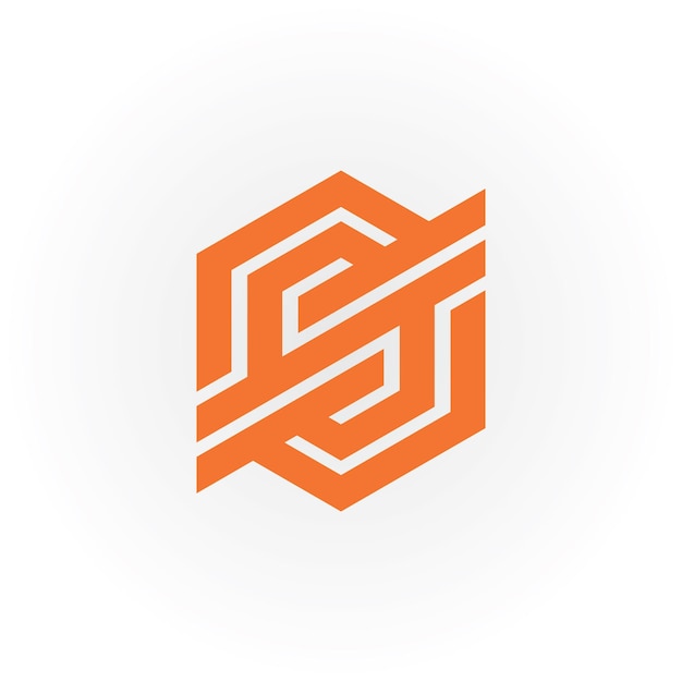 Abstracte beginletter SD of DS-logo in oranje kleur geïsoleerd op witte achtergrond