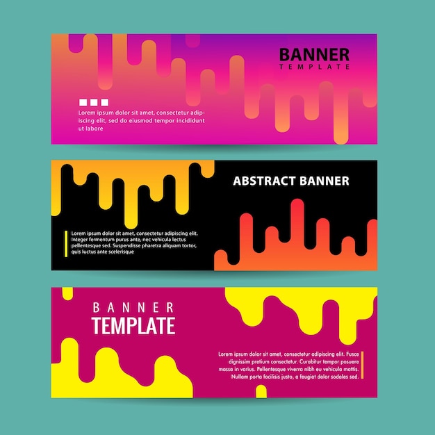 Abstracte beweging banners kleurrijke geometrische vormen samenstelling trendy vector geometrische banners ontwerpset