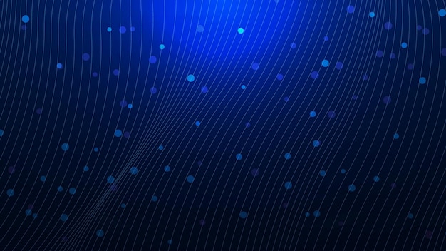 Abstracte bewegingsgolven of glanzende bewegende lijnen met deeltjes voor modern wetenschappelijk en technologisch concept