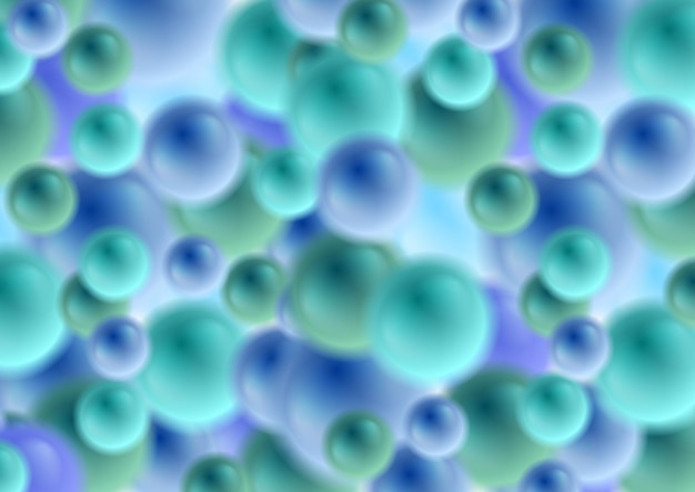 Abstracte blauw gekleurde 3d ballen vector achtergrond
