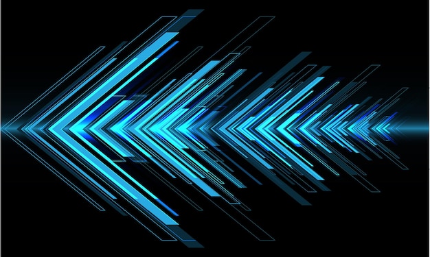 Abstracte blauw licht pijl cyber technologie op zwarte ontwerp moderne futuristische achtergrond vector