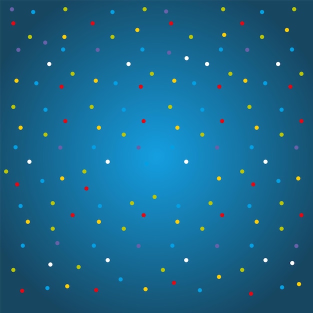 Abstracte blauwe achtergrond met gekleurde confetti stippen