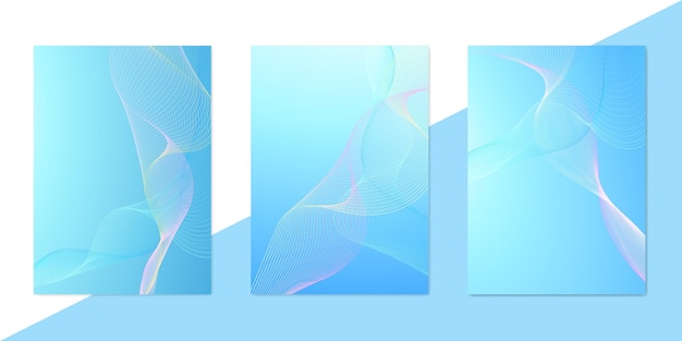 Abstracte blauwe achtergrond met moderne gradiëntgolven Vector banners posters sjabloon set EPS10