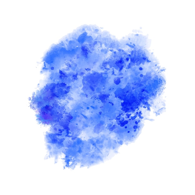 Abstracte blauwe aquarel splash achtergrond met druppels Grunge verf getextureerde vector ontwerpelement