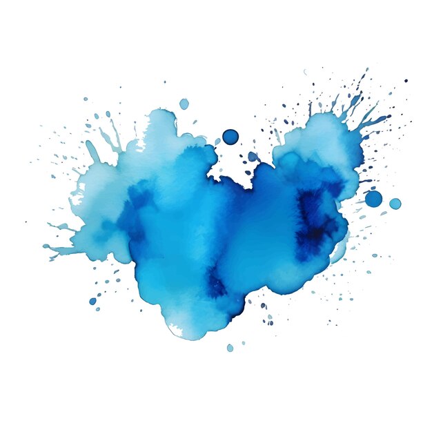 Vector abstracte blauwe aquarel splash geïsoleerd op een witte achtergrond