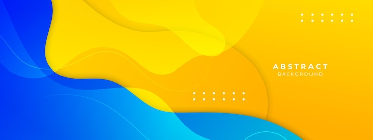 Vector abstracte blauwe en gele achtergrond met 3d moderne trendy frisse kleur voor presentatieontwerp flyer sociale media omslag webbanner tech banner