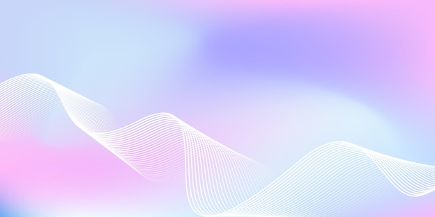 Abstracte blauwe en roze gradiënt achtergrond met schitterende lijnen golven Minimalistische pastelkleur achtergrond voor banner poster cover brochure flyer website