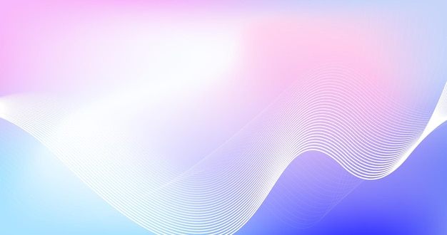 Abstracte blauwe en roze gradiënt achtergrond met schitterende lijnen golven Minimalistische pastelkleur achtergrond voor banner poster cover brochure flyer website