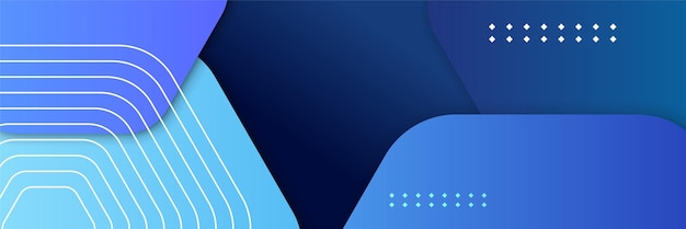 Abstracte blauwe kleurrijke veelhoek banner ontwerpsjabloon Kleurrijke tech webbanner met geometrische vormen achtergrond en verloopkleuren Vector grafisch ontwerp banner patroon presentatie achtergrond